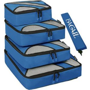 4 set di cubetti di imballaggio, organizer per l'imballaggio di bagagli da viaggio con borsa per biancheria