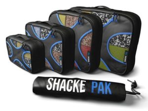 Shacke Pak - 4 Set Packing Cubes - Organizer da viaggio con borsa per biancheria
