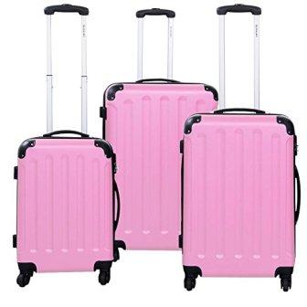 Goplus Set di valigie da 3 pezzi Valigia da viaggio rigida con ruote ABS Globalway