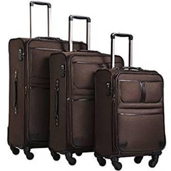 Coolife Bagagli Espandibile Valigia Spinner Softshell Lucchetto TSA Carry On 20in24in28in