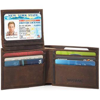 Portafoglio Bifold in pelle per passcase con blocco RFID / NFC di Mutbak