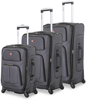 SwissGear 6283 Set di valigie Spinner 3 pezzi esclusivo Amazon con pacchetto kit Dopp