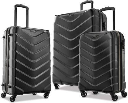 Set di valigie 3 pezzi antigraffio leggero viaggiatore americano ABS durevole