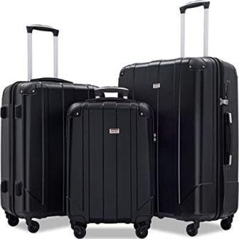 Merax MT Imagine Set di 3 bagagli da viaggio Spinner Valigia 20 24 28 pollici