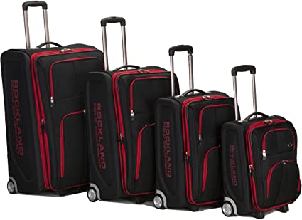 Set di valigie verticali da 4 pezzi Rockland Polo Equipment Varsity Softside