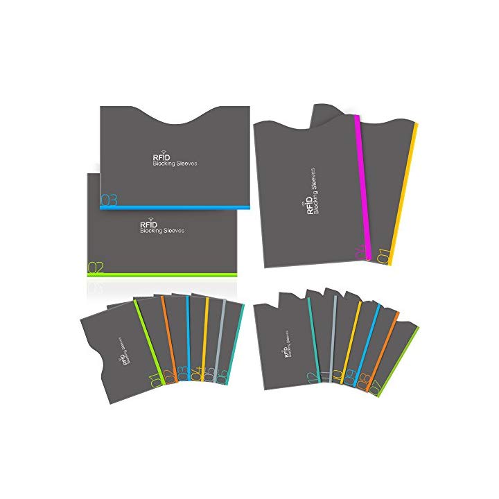 VAVAMAX Anti Rfid in alluminio colori carta di credito 10 pezzi Protezioni per carte di credito blocco del lettore di blocco per carta d/'identità