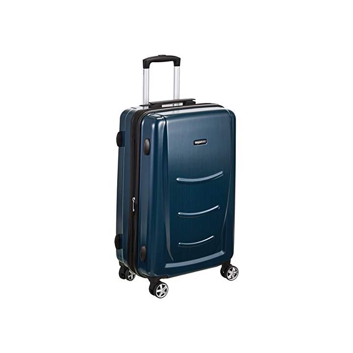 AmazonBasics - Trolley rigido, 55 cm (utilizzabile come bagaglio a mano di dimensioni standard), Blu Marino